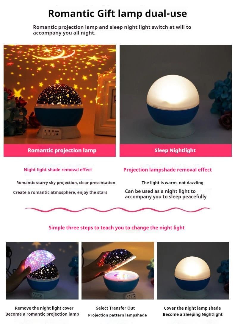 LED Galaxy Lamp 360° Rotating Nebula Effect