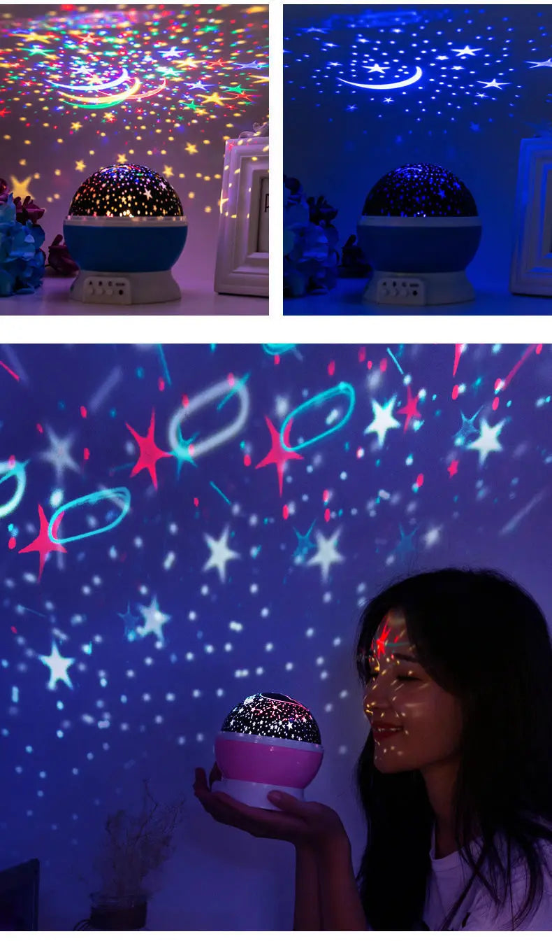 LED Galaxy Lamp 360° Rotating Nebula Effect Starry Sky Projector E27 for Kids Bedroom Decor Birthday Gifts