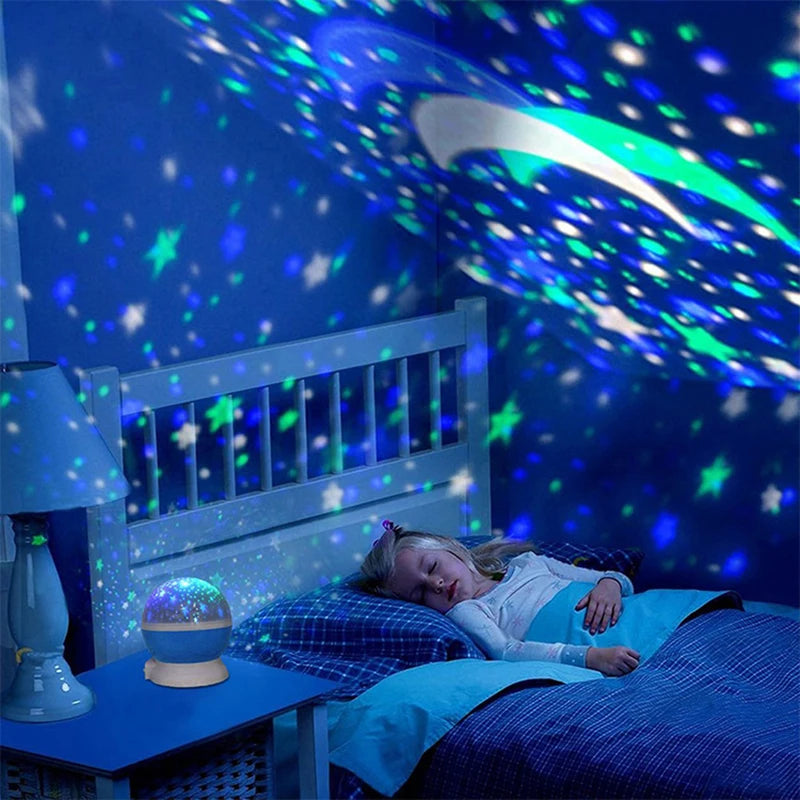 LED Galaxy Lamp 360° Rotating Nebula Effect Starry Sky Projector E27 for Kids Bedroom Decor Birthday Gifts
