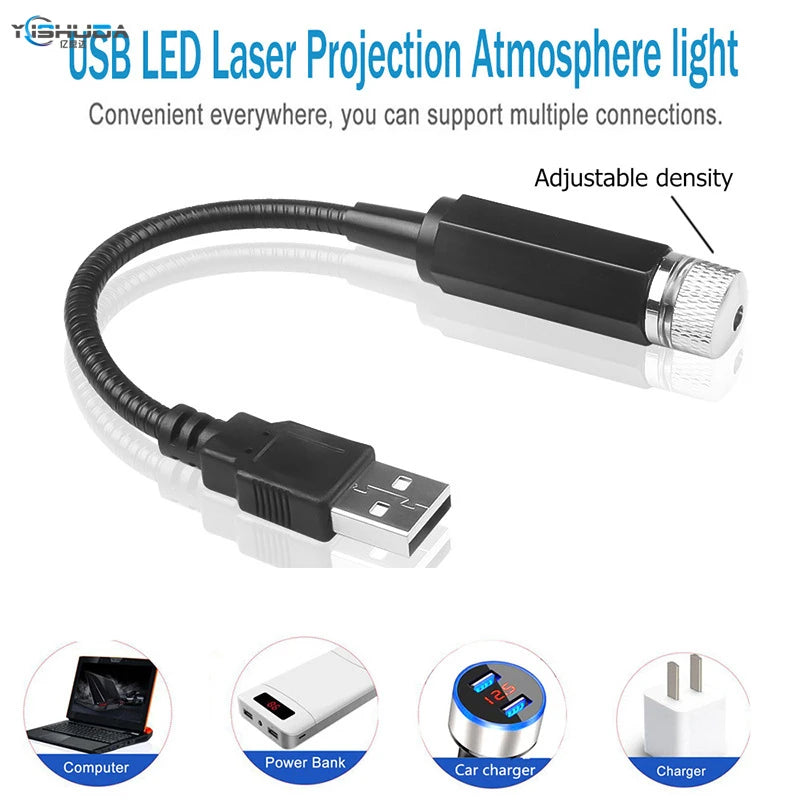 Car Roof Star Night Light Projector Atmosphere Galaxy Lamp