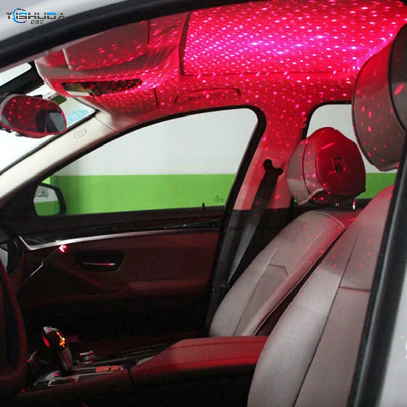 UniversalLED Car Roof Star Night Light Projector Atmosphere Galaxy Lamp USB Decorative Lamp Adjustable Multiple Lighting Effects