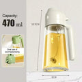 470/650ml 2 In 1 Oil Spray Bottle With Pour Spout Leakproof Multifunctional Large Capacity Glass Oiler Kitchen Cooking Accessory