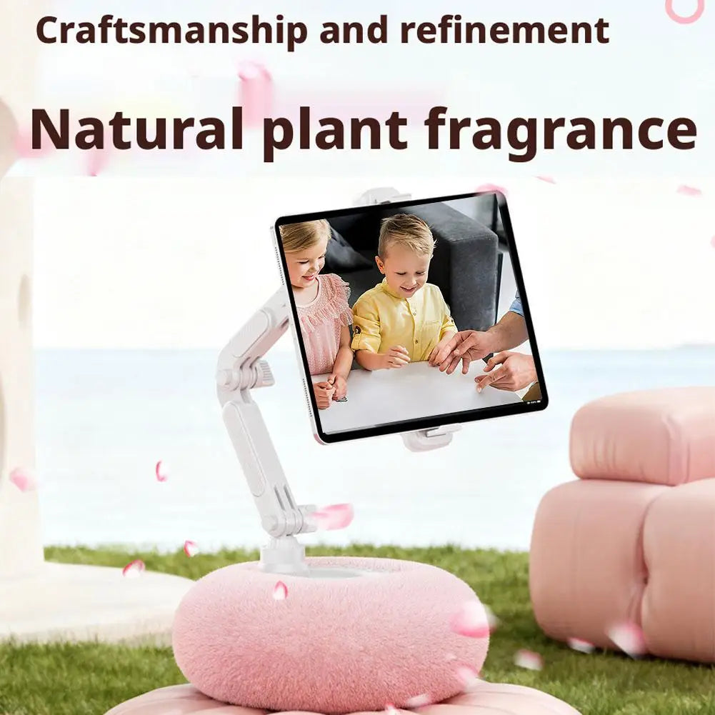 Plush Pillow Mobile Phone / Tablet Holder Desktop Stand Adjustable Length
