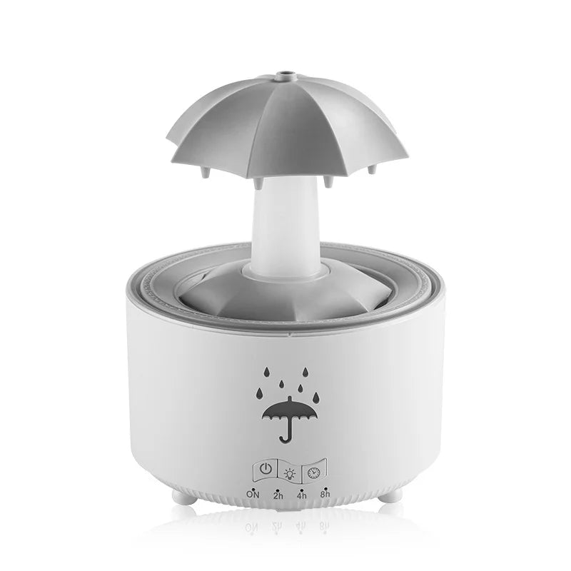 Room Umbrella Shape Aromatherapy Humidifiers 300ml Ultrasonic Rotating Water Rain Drop Aroma Diffuser With Remote