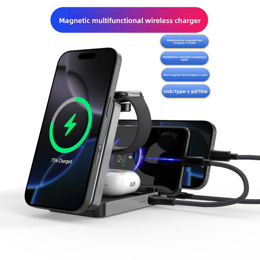 Multifunctional Foldable 5-In-1 Phone Watch Earphone Magnetic