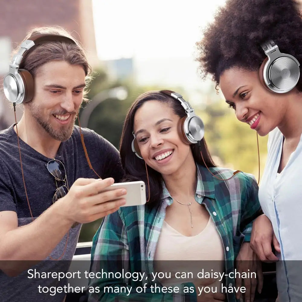 Professional Studio DJ Headphones With Microphone Over Ear
