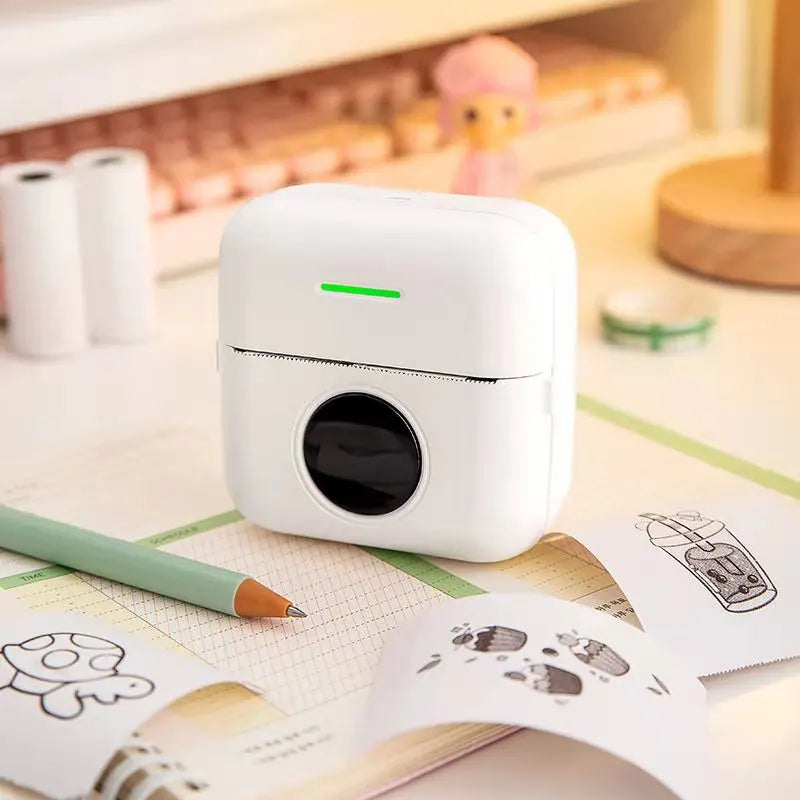 Mini Portable Thermal Printer Wireless Pocket Photo Label Printer for Home Office Daily Learning Use