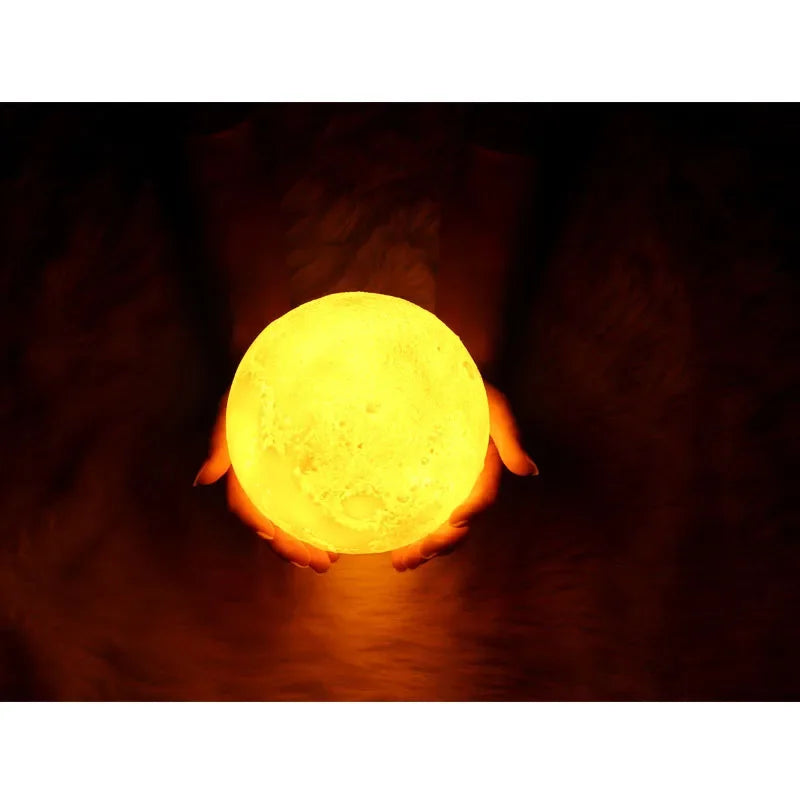 3D Moon Air Humidifier 880ML LED Night Light USB Rechargeable Home Essential Oil Aroma Diffuser Cool Mist Maker Purifier