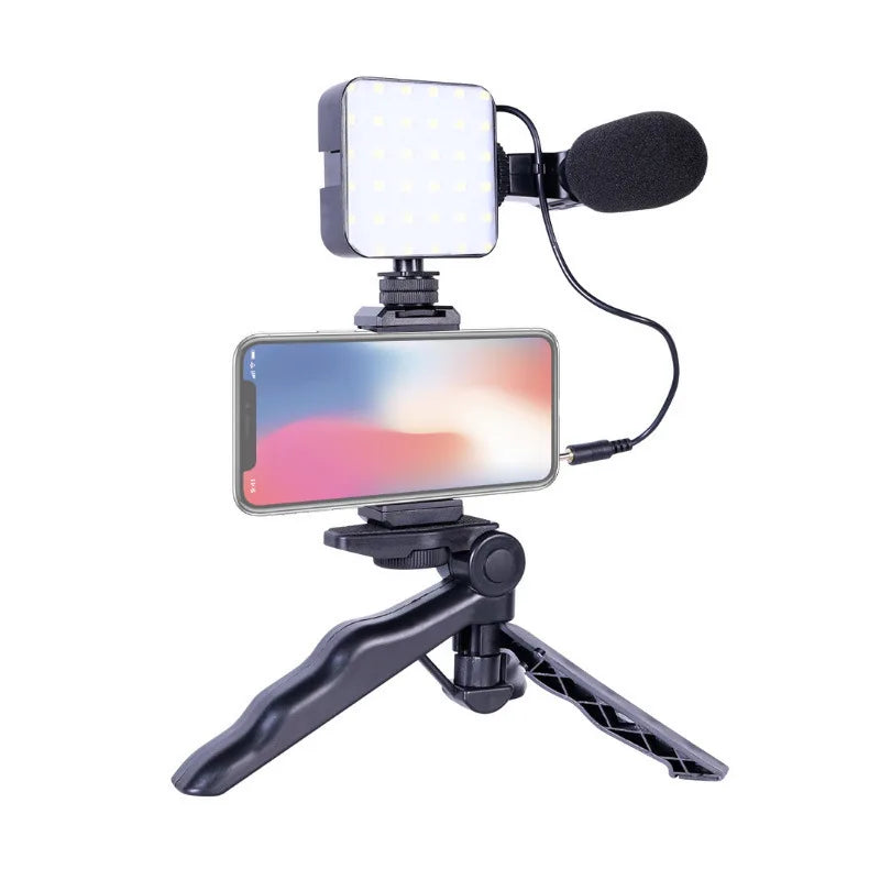 Mini Portable LED Video Light Photography Lighting 6500K Mobile Phone Selfie Livestreaming Fill Lamp with 3 Cold Shoe Vlog Lamp