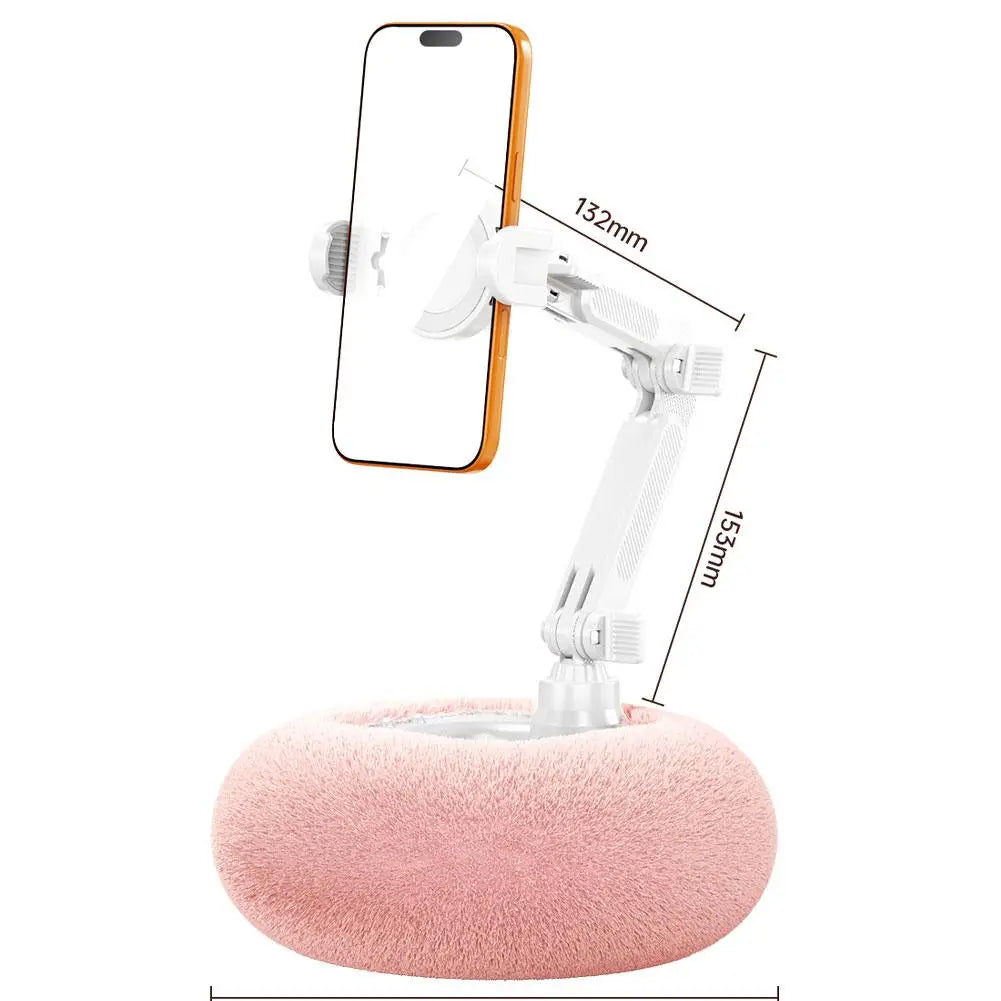 Plush Pillow Mobile Phone / Tablet Holder Desktop Stand Adjustable Length