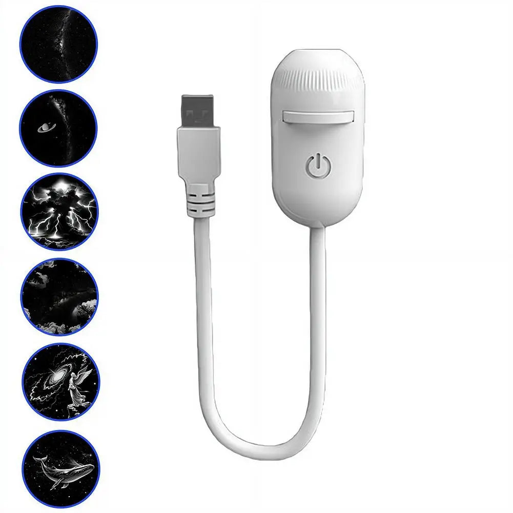 Romantic 2-in-1 Rotatable Galaxy Star Projector Portable USB LED Night Light Sleep Atmosphere Lamp Home Wedding Party Decoration