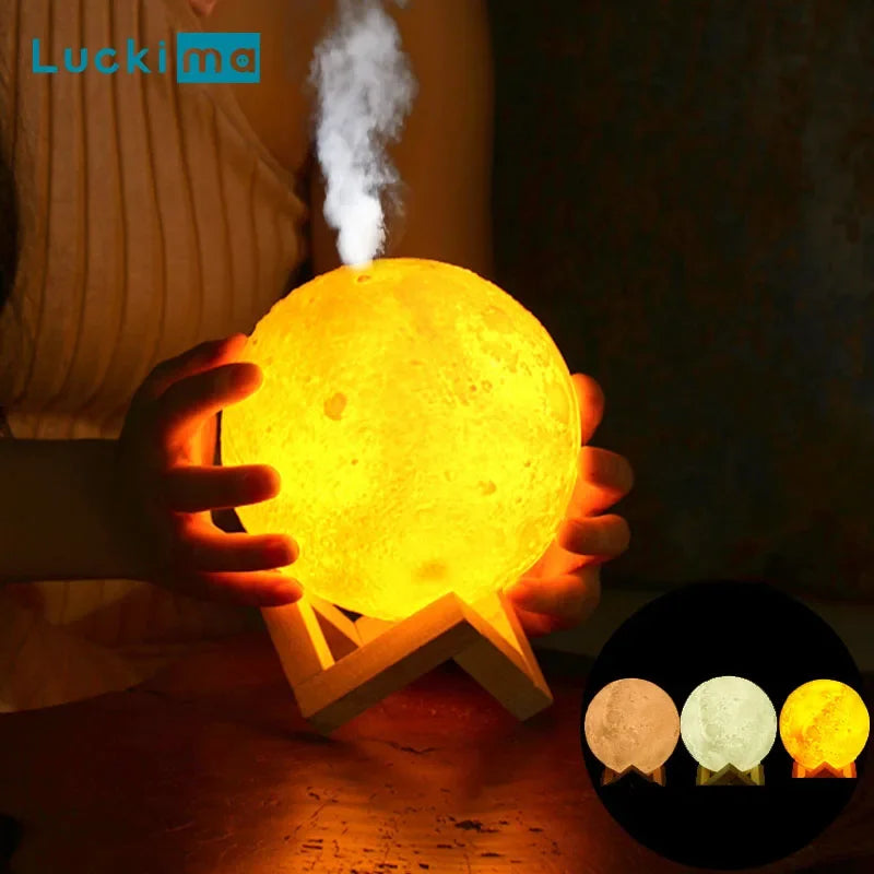 3D Moon Air Humidifier Night Light Rechargeable