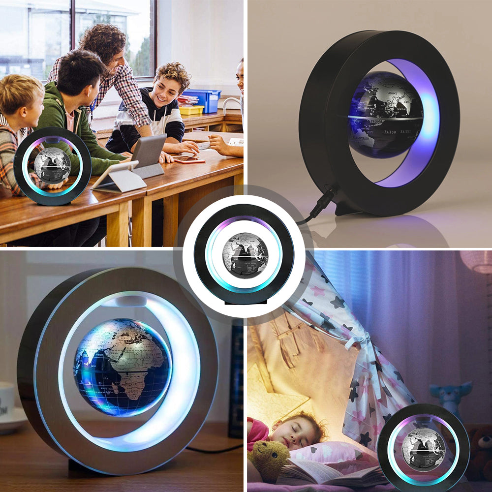 Levitating Lamp Magnetic Levitation Globe LED Rotating Globe Lights Bedside Lights Home Novelty Floating Lamp New Year Gifts