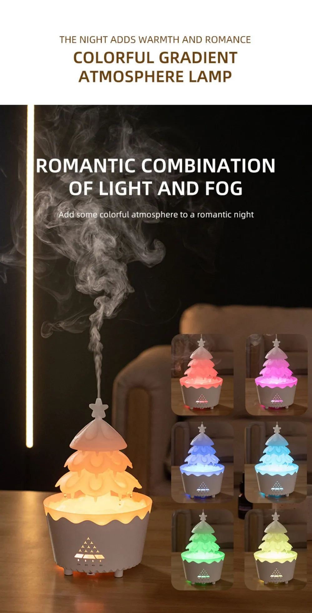 UFO Umbrella Essential Oils Diffuser Large Capacity Humidifier Christmas Jellyfish Aroma Diffuser Raindrop Sleeping Night Lights