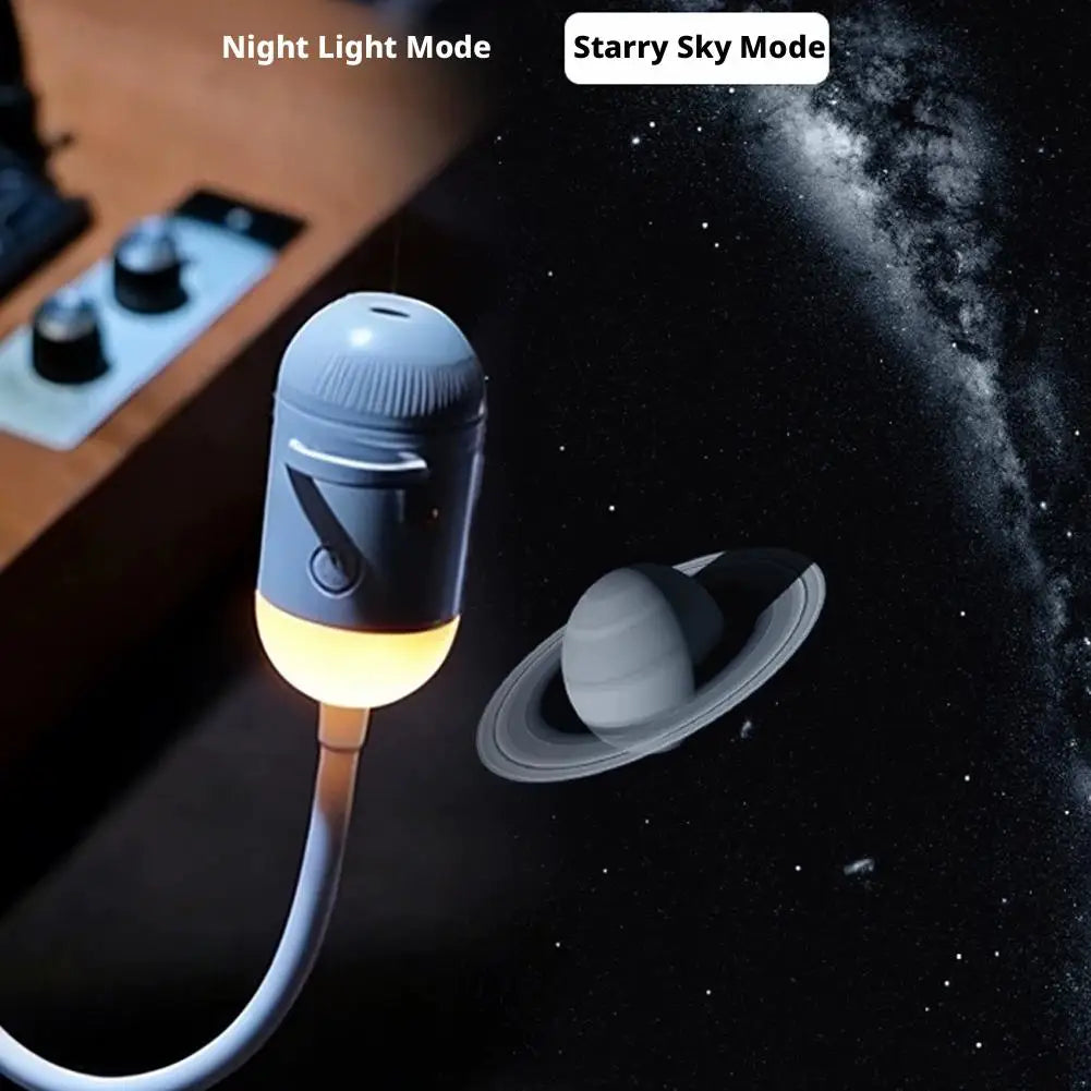 Romantic 2-in-1 Rotatable Galaxy Star Projector Portable USB LED Night Light Sleep Atmosphere Lamp Home Wedding Party Decoration