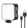 Mini Portable LED Video Light Photography Lighting 6500K Mobile Phone Selfie Livestreaming Fill Lamp with 3 Cold Shoe Vlog Lamp