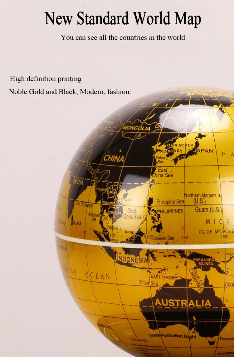 Magnetic Levitation Globe 3D Luminous Self 360 Degree Rotating Night Light Led Earth Floating Lamp Office Desktop Student Gift