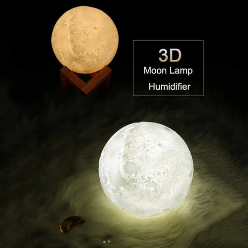 3D Moon Air Humidifier Night Light Rechargeable
