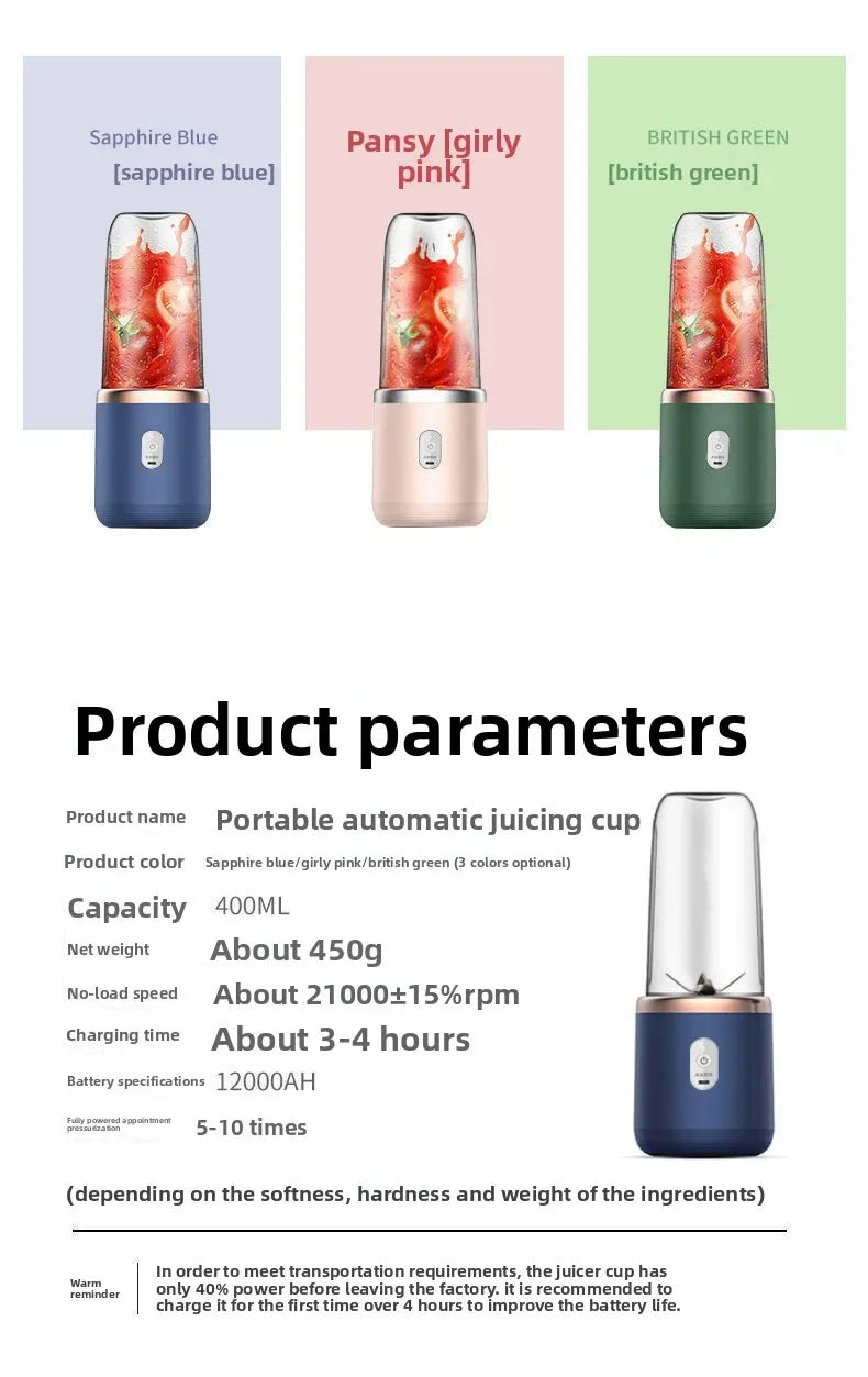 Portable Fruit Juice Blenders  Personal Electric Mini Bottle