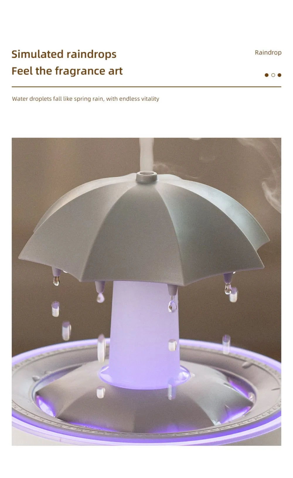 UFO Umbrella Essential Oils Diffuser Large Capacity Humidifier Christmas Jellyfish Aroma Diffuser Raindrop Sleeping Night Lights
