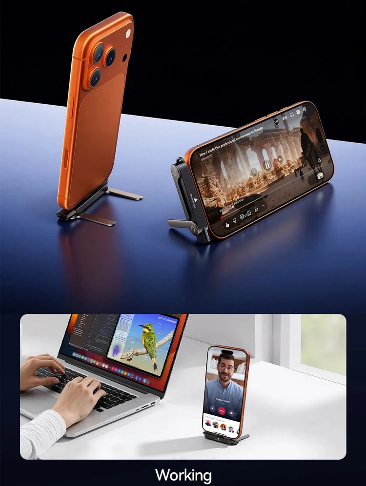USB Type C Flat Charger Charging Cable C Kick Cable Stand With Invisible Support Foldable Phone Holder 240W Charge Wire Bracket