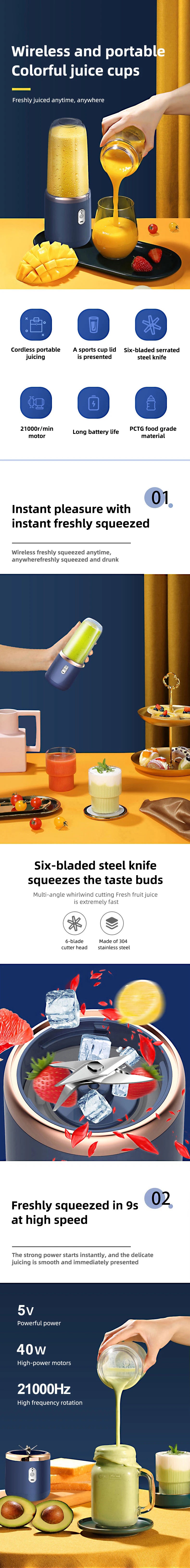 Portable Blender Bottle Electric Fresh Juice Smoothie Blender