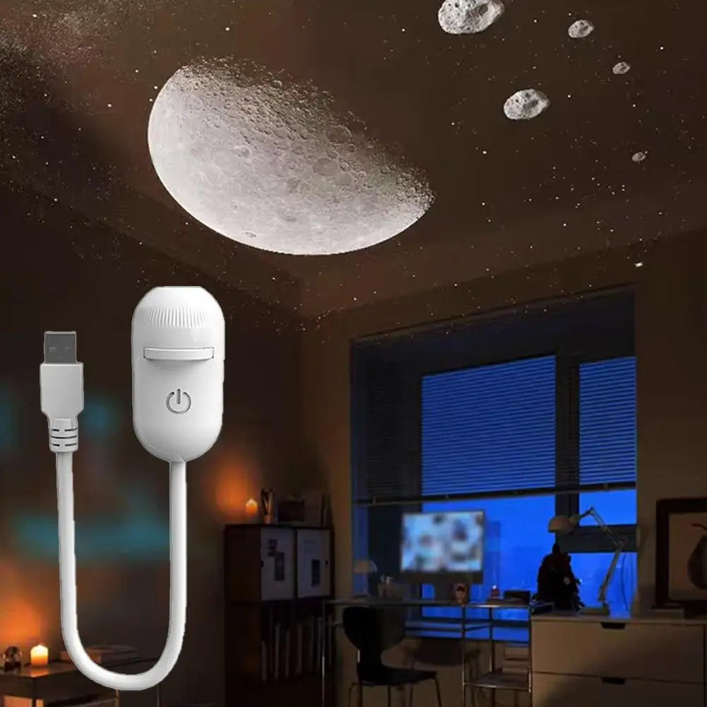Romantic 2-in-1 Rotatable Galaxy Star Projector Portable USB LED Night Light Sleep Atmosphere Lamp Home Wedding Party Decoration