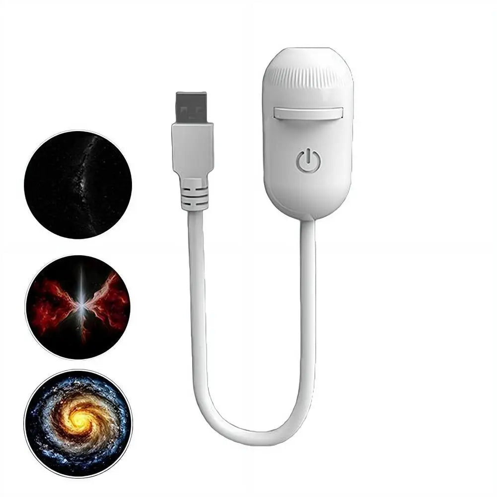 Romantic 2-in-1 Rotatable Galaxy Star Projector Portable USB LED Night Light Sleep Atmosphere Lamp Home Wedding Party Decoration