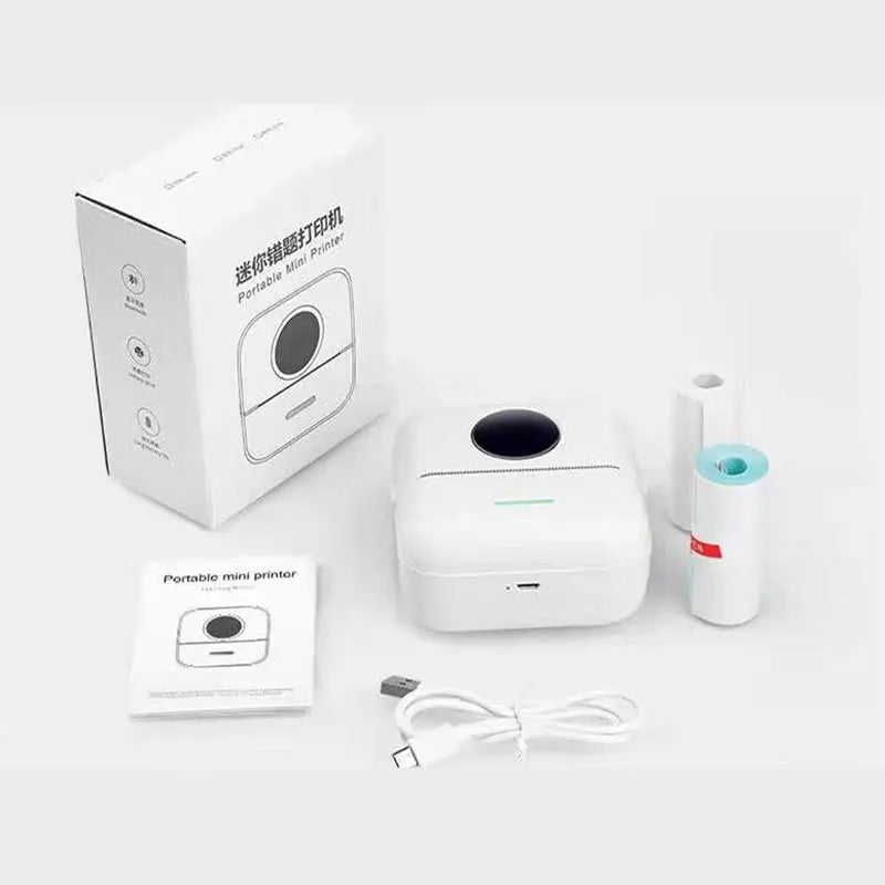 Mini Portable Thermal Printer Wireless Pocket Photo Label Printer for Home Office Daily Learning Use