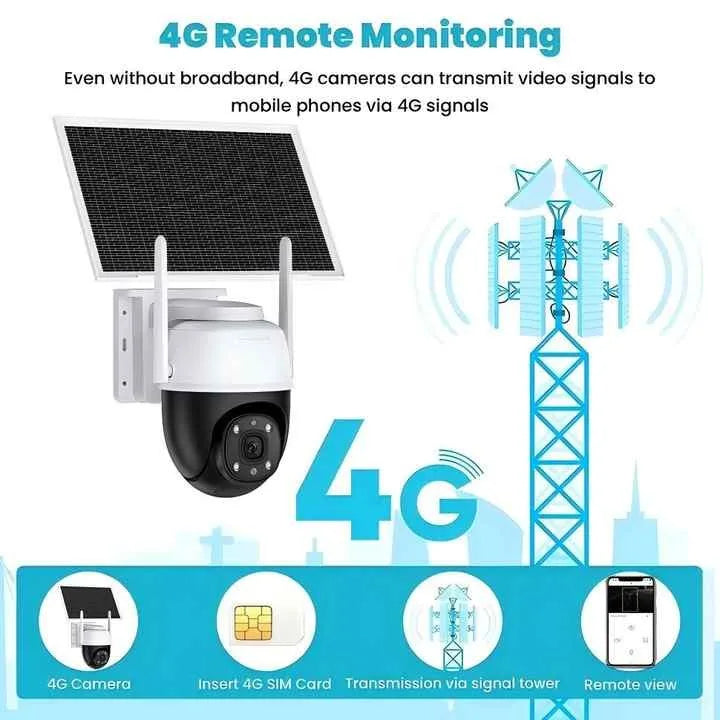 Recording Solar Wifi Cctv Camera System Smart AI Wifi 4g Wireless Outdoor PTZ Security Camera  Camhi Battery Powered
