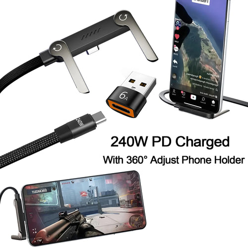 2-in-1 Holder Charger Cable and Phone Holder