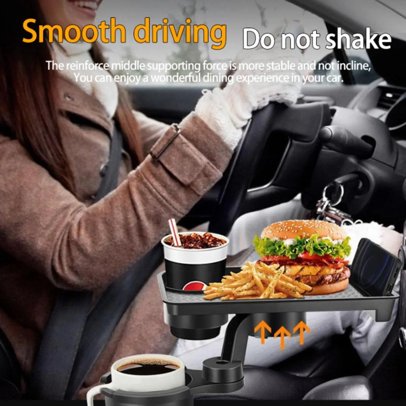 Universal Car Cup Holder Tray Adjustable Dual Cup Holder Auto