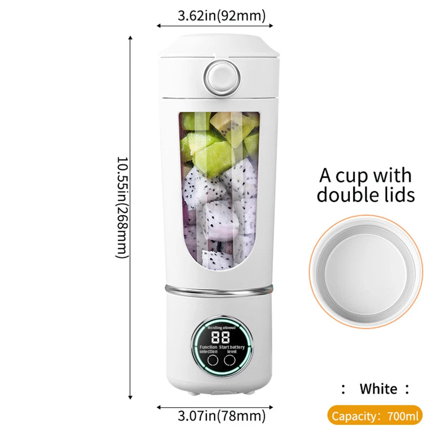 Portable blender, personal blender for milkshakes and smoothies, rechargeable and self-cleaning