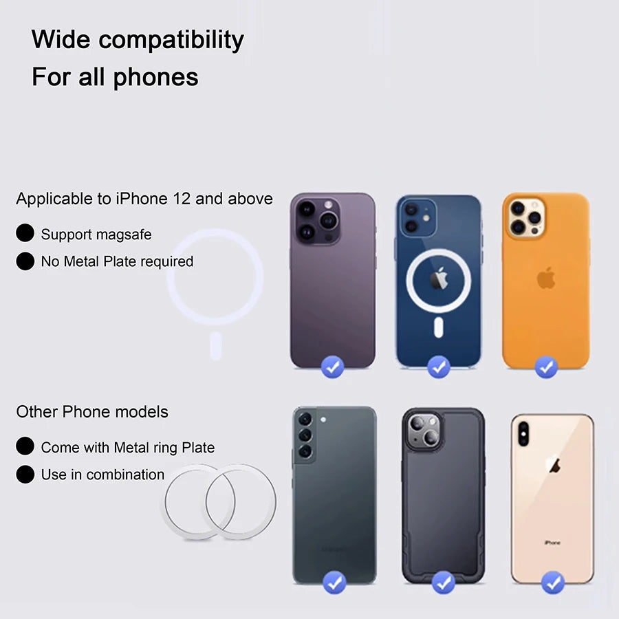 Magnetic Phone Mount for Car Compatible for Magsafe Car Mount, Not Blocking Air Vent, Strengthen Magnetic Car Phone Holder