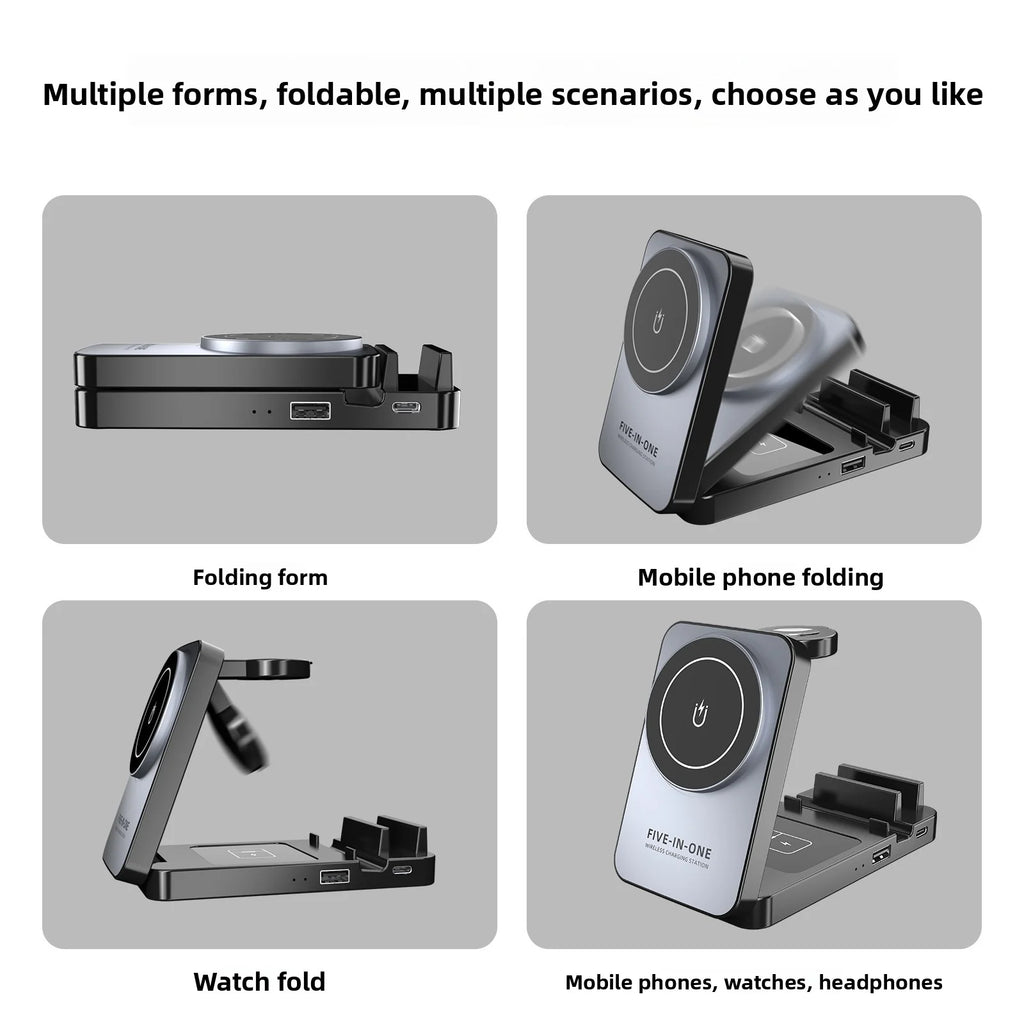 Multifunctional Foldable 5-In-1 Phone Watch Earphone Magnetic