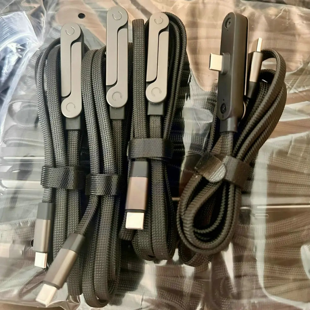 USB Type C Flat Charger Charging Cable C Kick Cable Stand Invisible Support Foldable Phone Holder 240W Charge Bracket For iPhone