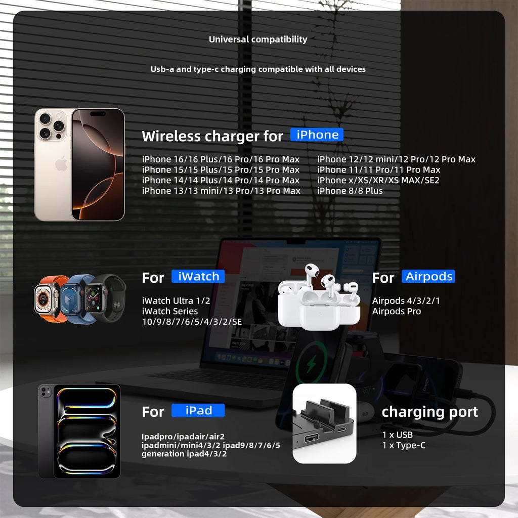 Multifunctional Foldable 5-In-1 Phone Watch Earphone Magnetic