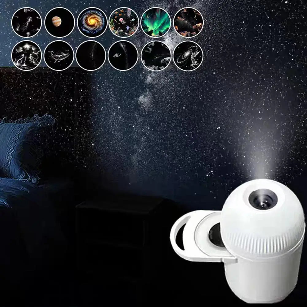 Romantic 2-in-1 Rotatable Galaxy Star Projector Portable USB LED Night Light Sleep Atmosphere Lamp Home Wedding Party Decoration