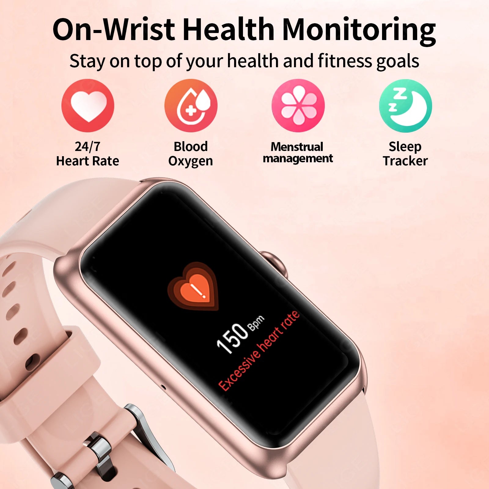 LIGE Fashion Full Touch Screen Smart Watch Women Call Reminder Women's Bracelet 100+ Sports Mode Heart Rate Monitor Smartwatch