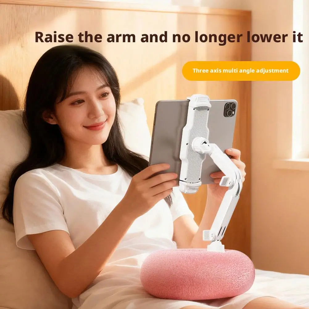Plush Pillow Mobile Phone / Tablet Holder Desktop Stand Adjustable Length