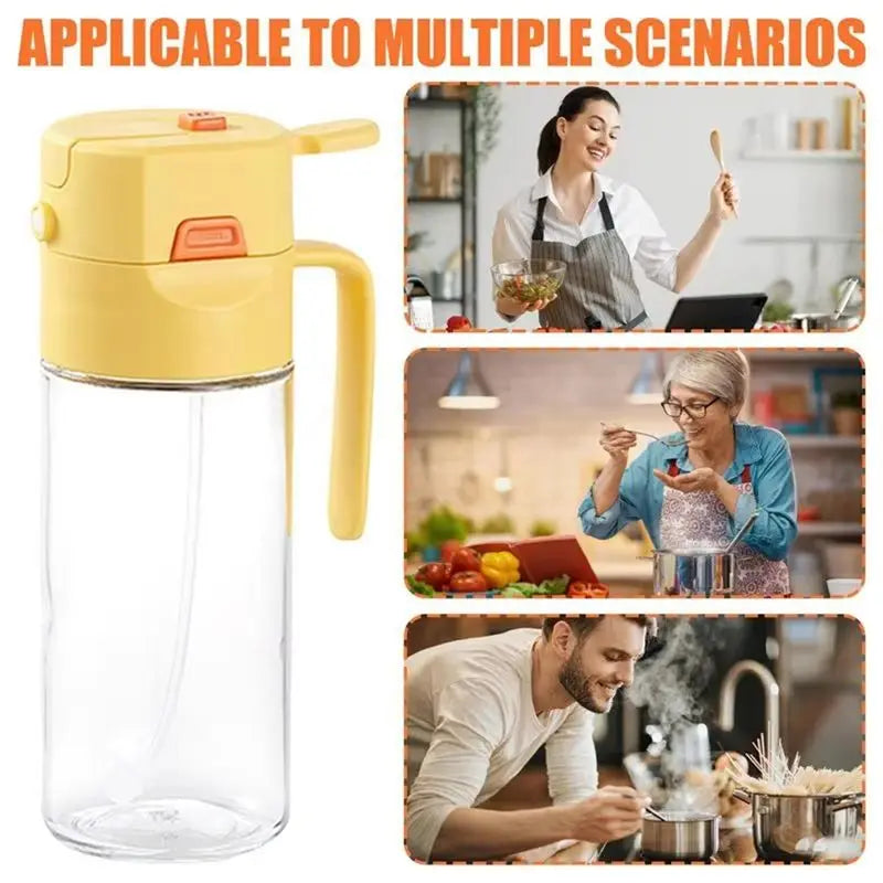 AA81-Oil Bottle For Cooking - Glass Olive Oil Sprayer And Pourer, Ideal For Grilling, Baking, And Salad Dressing