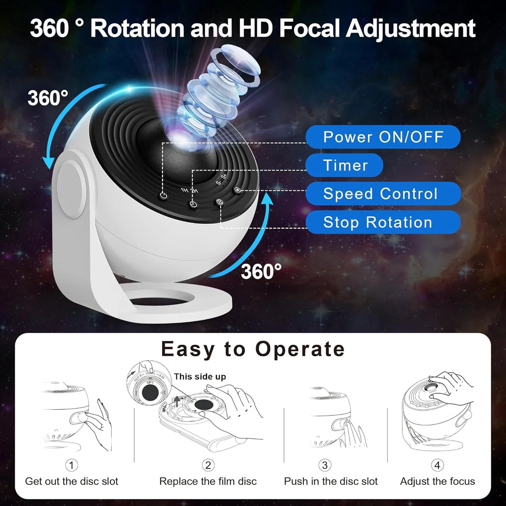 Galaxy Projector Pro 360° Starry Night Light