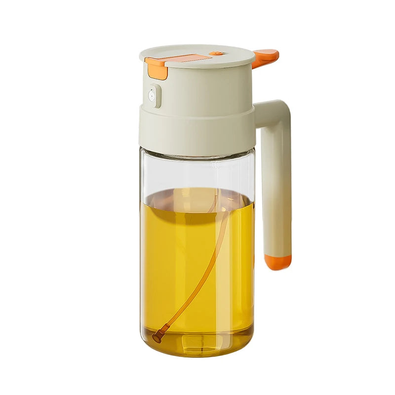 470/650ml 2 In 1 Oil Spray Bottle With Pour Spout Leakproof Multifunctional Large Capacity Glass Oiler Kitchen Cooking Accessory