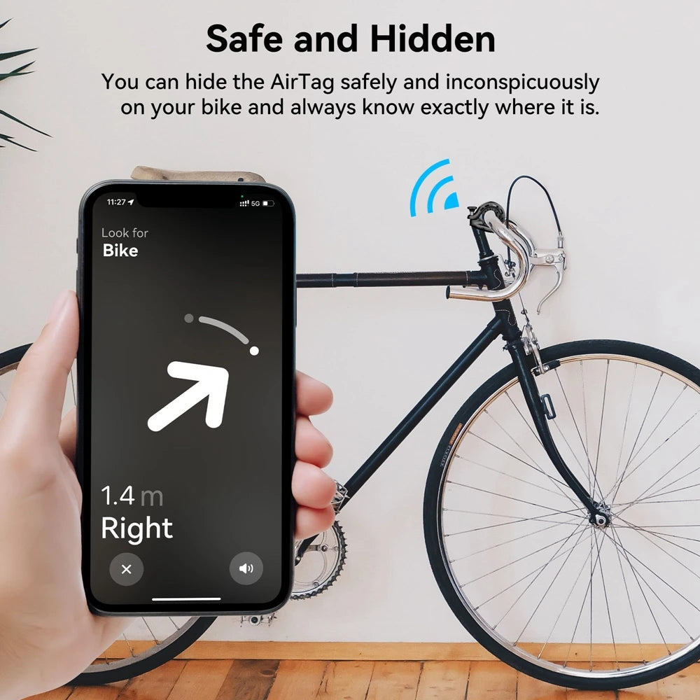 For AirTag Protective Holder Bicycle Bell Hidden Waterproof for Air tag Case Mountain Bike Suitable for 22-31.8mm Handlebars