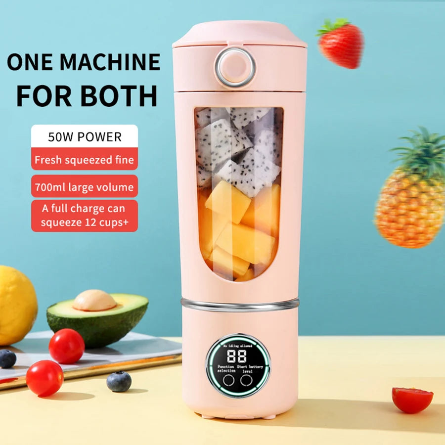 Portable blender, personal blender for milkshakes and smoothies, rechargeable and self-cleaning