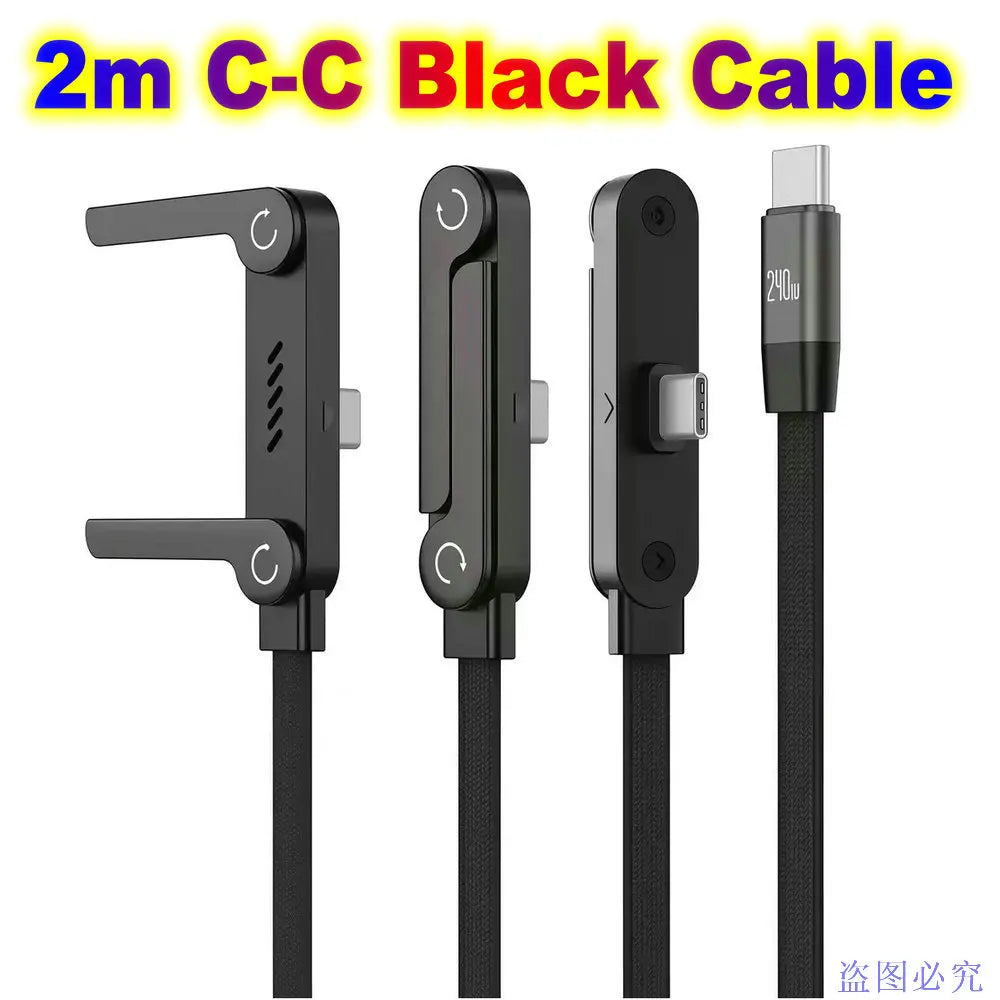 USB Type C Flat Charger Charging Cable C Kick Cable Stand Invisible Support Foldable Phone Holder 240W Charge Bracket For iPhone