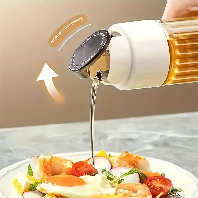 1pcs Automatic Open-Close Oil Bottle Leak-Proof Convenient Pouring Oil Bottle Household Kitchen Oil Jug Kitchen Utensil