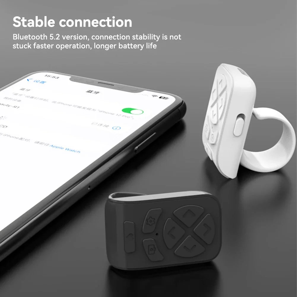 Bluetooth Remote Control 7 Buttons Scrolling Finger Phone Video Control Selfie Stick Automatic Page Fingertip Camera Controller