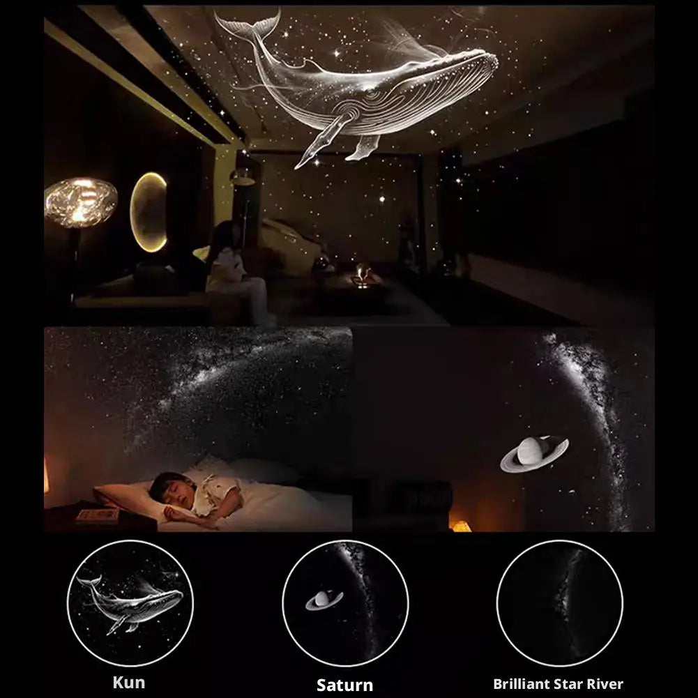 Romantic 2-in-1 Rotatable Galaxy Star Projector Portable USB LED Night Light Sleep Atmosphere Lamp Home Wedding Party Decoration