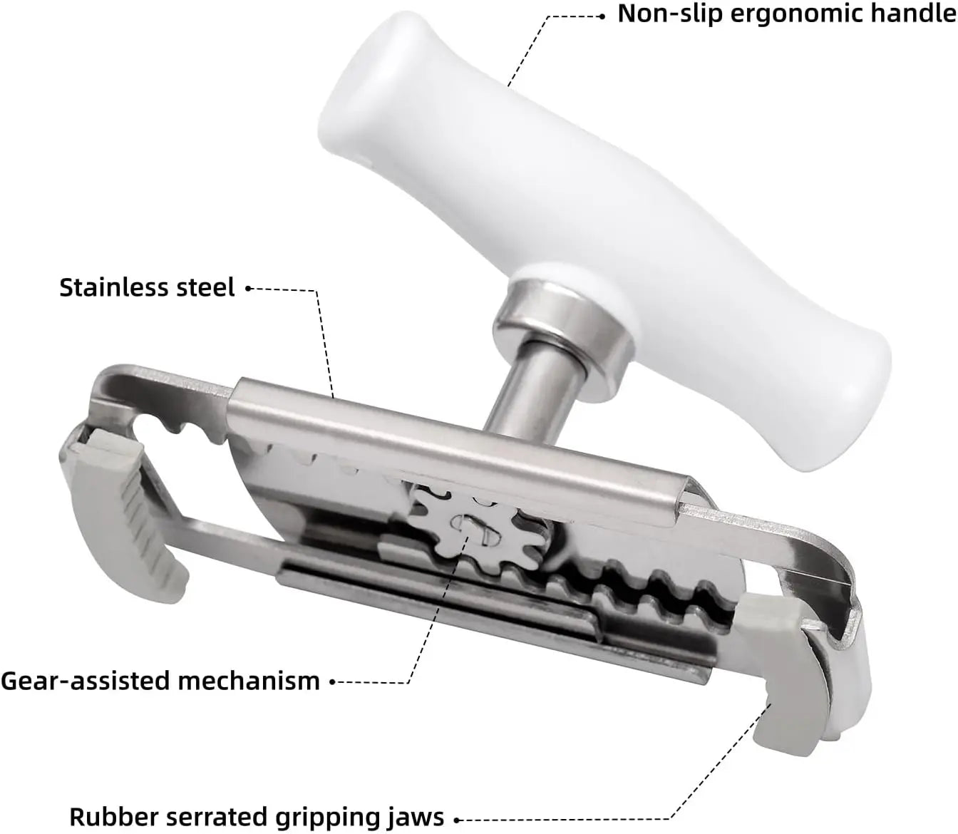 Jar Opener Lid Gripper Manual Tool Effortless Opening Jars Easy Adjustable Large Remover for Kitchen Glass Jar Wrench Twist Grip